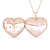 Thumbnail Image 2 of White Topaz Vintage-Style Heart-Shaped Locket in Sterling Silver with Rose Rhodium