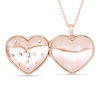 Thumbnail Image 3 of White Topaz Vintage-Style Heart-Shaped Locket in Sterling Silver with Rose Rhodium