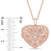 Thumbnail Image 4 of White Topaz Vintage-Style Heart-Shaped Locket in Sterling Silver with Rose Rhodium
