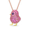 Thumbnail Image 1 of Lab-Created Pink and Blue Sapphire Chick Pendant in Sterling Silver with Two-Tone Rhodium