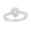 Thumbnail Image 1 of 0.33 CT. T.W. Composite Diamond Frame Teardrop Engagement Ring in 10K White Gold