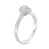 Thumbnail Image 3 of 0.33 CT. T.W. Composite Diamond Frame Teardrop Engagement Ring in 10K White Gold