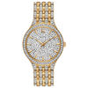 Ladies' Bulova Phantom Crystal Accent Gold-Tone Watch with Silver-Tone Dial (Model: 98L263)
