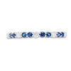 Thumbnail Image 3 of Blue Sapphire and 0.18 CT. T.W. Diamond Alternating Stackable Band in 10K White Gold