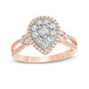 Thumbnail Image 0 of 0.45 CT. T.W. Diamond Pear-Shaped Frame Vintage-Style Engagement Ring in 10K Rose Gold - Size 7