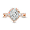 Thumbnail Image 3 of 0.45 CT. T.W. Diamond Pear-Shaped Frame Vintage-Style Engagement Ring in 10K Rose Gold - Size 7