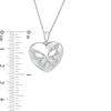Thumbnail Image 3 of 0.065 CT. T.W. Diamond Butterfly Heart Locket in Sterling Silver