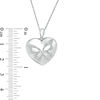 Thumbnail Image 4 of 0.065 CT. T.W. Diamond Butterfly Heart Locket in Sterling Silver
