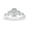 Thumbnail Image 4 of 0.95 CT. T.W. Oval Diamond Past Present Future® Frame Vintage-Style Engagement Ring in 14K White Gold