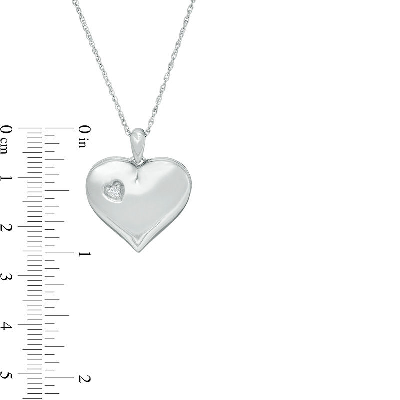 Diamond Accent Double Heart Locket in Sterling Silver