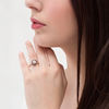 Thumbnail Image 1 of 0.95 CT. T.W. Enhanced Black and White Diamond Double Frame Engagement Ring in 10K Rose Gold - Size 7
