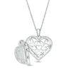 Thumbnail Image 2 of 0.067 CT. T.W. Diamond Heart with Outline Locket in Sterling Silver