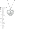 Thumbnail Image 3 of 0.085 CT. T.W. Diamond Heart Outline with Star Locket in Sterling Silver