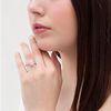 0.96 CT. T.W. Oval Diamond Double Frame Engagement Ring in 14K Rose Gold - Size 7