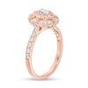 Thumbnail Image 2 of 0.96 CT. T.W. Oval Diamond Double Frame Engagement Ring in 14K Rose Gold - Size 7