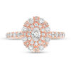 Thumbnail Image 3 of 0.96 CT. T.W. Oval Diamond Double Frame Engagement Ring in 14K Rose Gold - Size 7