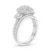 Thumbnail Image 2 of 1.46 CT. T.W. Princess-Cut Diamond Past Present Future® Double Frame Bridal Set in 10K White Gold - Size 7