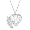 Thumbnail Image 2 of Composite Diamond Accent Heart Locket in Sterling Silver and 10K Rose Gold