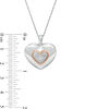 Thumbnail Image 4 of Composite Diamond Accent Heart Locket in Sterling Silver and 10K Rose Gold