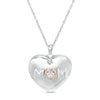 Thumbnail Image 1 of Diamond Accent "MOM" Heart Locket in Sterling Silver and 10K Rose Gold