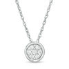 Thumbnail Image 1 of 0.115 CT. T.W. Multi-Diamond Circle Pendant in 10K White Gold