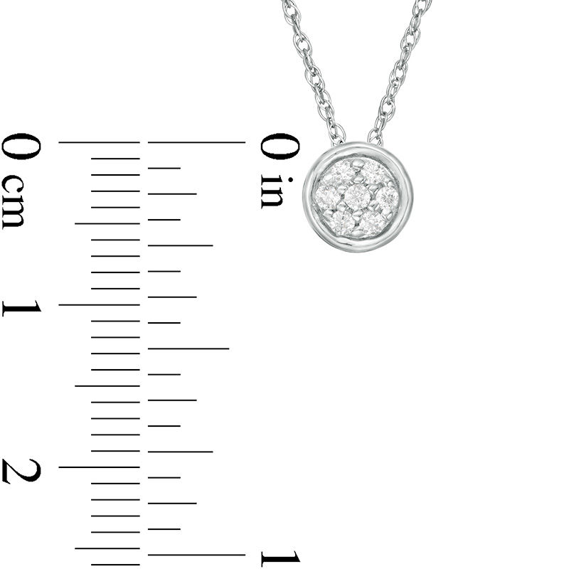 0.115 CT. T.W. Multi-Diamond Circle Pendant in 10K White Gold