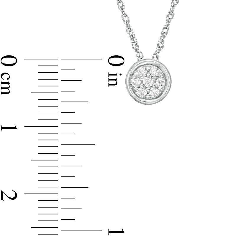 Main Image 3 of 0.115 CT. T.W. Multi-Diamond Circle Pendant in 10K White Gold