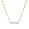 Thumbnail Image 0 of 0.065 CT. T.W. Diamond Bar Necklace in 10K Gold - 17.5"