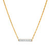Thumbnail Image 1 of 0.065 CT. T.W. Diamond Bar Necklace in 10K Gold - 17.5"
