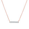 Thumbnail Image 0 of 0.065 CT. T.W. Diamond Bar Necklace in 10K Rose Gold - 17.5"
