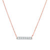 Thumbnail Image 1 of 0.065 CT. T.W. Diamond Bar Necklace in 10K Rose Gold - 17.5"