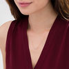 Thumbnail Image 2 of 0.065 CT. T.W. Diamond Bar Necklace in 10K Rose Gold - 17.5"
