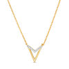 Thumbnail Image 1 of 0.04 CT. T.W. Diamond "V" Chevron Necklace in 10K Gold - 17.5"