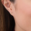 Thumbnail Image 2 of 0.04 CT. T.W. Diamond "V" Chevron Stud Earrings in 10K Gold