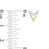 Thumbnail Image 3 of 0.04 CT. T.W. Diamond "V" Chevron Stud Earrings in 10K Gold