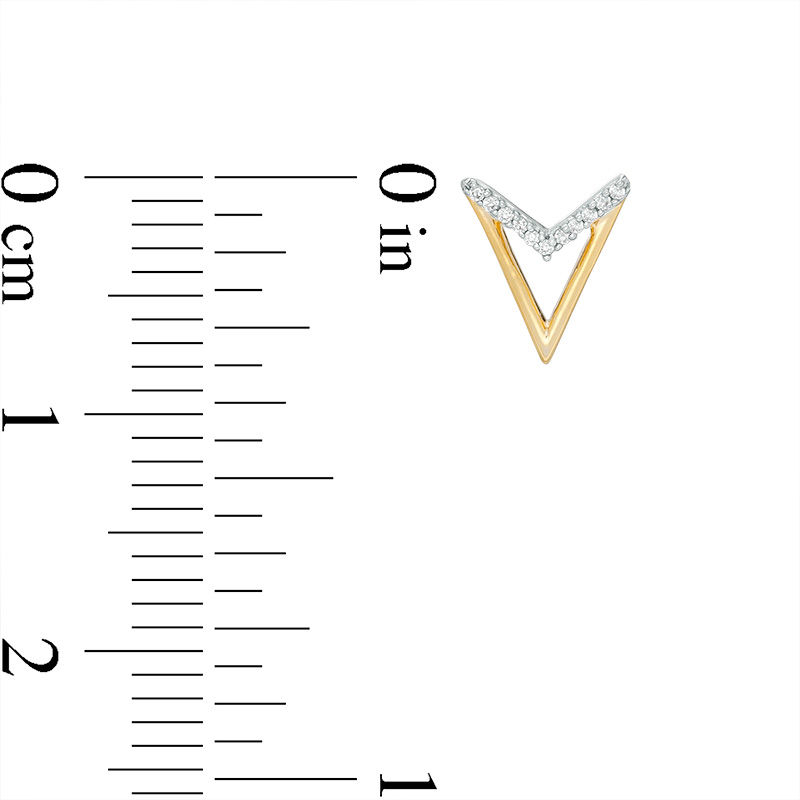 0.04 CT. T.W. Diamond "V" Chevron Stud Earrings in 10K Gold