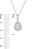 Thumbnail Image 2 of 0.45 CT. T.W. Multi-Diamond Teardrop-Shaped Frame Pendant in 10K Rose Gold