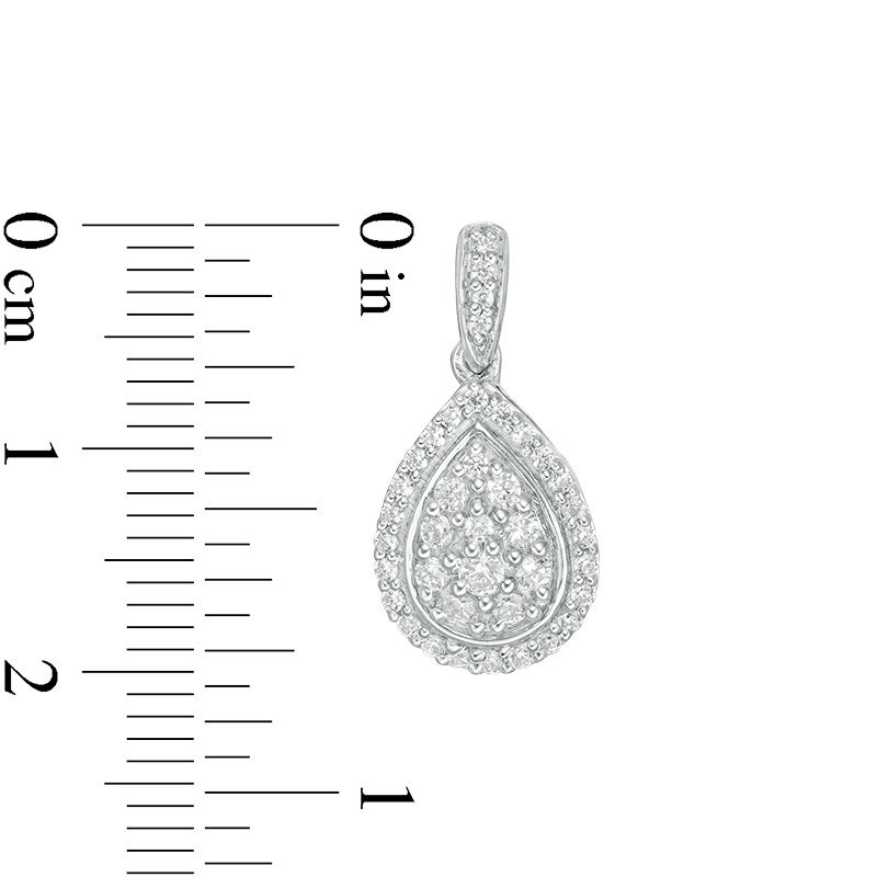 0.69 CT. T.W. Multi-Diamond Teardrop-Shaped Frame Drop Earrings in 10K White Gold