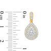 Thumbnail Image 3 of 0.69 CT. T.W. Multi-Diamond Teardrop-Shaped Frame Drop Earrings in 10K Gold
