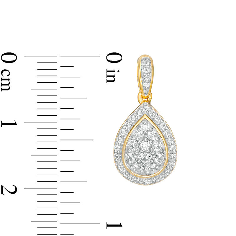 Main Image 3 of 0.69 CT. T.W. Multi-Diamond Teardrop-Shaped Frame Drop Earrings in 10K Gold