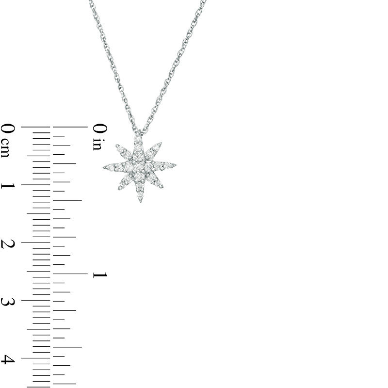 0.23 CT. T.W. Diamond Starburst Pendant in Sterling Silver