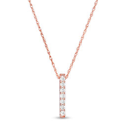 0.065 CT. T.W. Diamond Vertical Bar Pendant in 10K Rose Gold