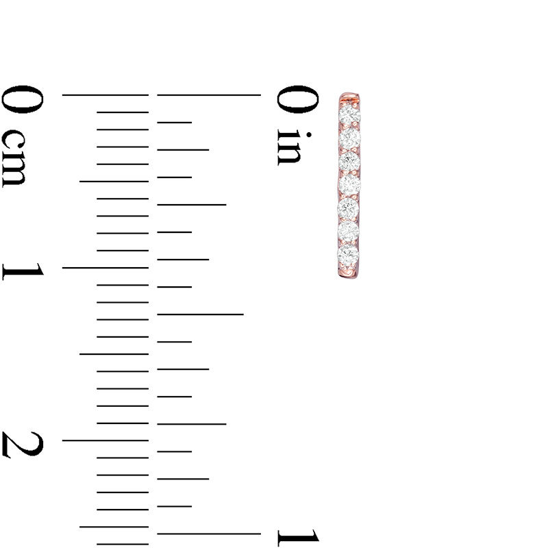 Main Image 3 of 0.085 CT. T.W. Diamond Vertical Bar Drop Earrings in 10K Rose Gold