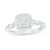 Thumbnail Image 1 of 0.40 CT. T.W. Princess-Cut Diamond Double Frame Art Deco Vintage-Style Engagement Ring in 10K White Gold