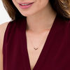 Thumbnail Image 1 of 0.085 CT. T.W. Black Diamond Chevron Necklace in 10K Rose Gold - 17.5"
