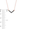 Thumbnail Image 2 of 0.085 CT. T.W. Black Diamond Chevron Necklace in 10K Rose Gold - 17.5"