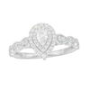 Thumbnail Image 1 of 0.40 CT. T.W. Pear-Shaped Diamond Double Frame Art Deco Vintage-Style Engagement Ring in 10K White Gold