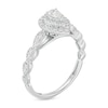 Thumbnail Image 2 of 0.40 CT. T.W. Pear-Shaped Diamond Double Frame Art Deco Vintage-Style Engagement Ring in 10K White Gold