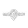 Thumbnail Image 3 of 0.40 CT. T.W. Pear-Shaped Diamond Double Frame Art Deco Vintage-Style Engagement Ring in 10K White Gold
