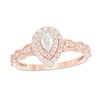 Thumbnail Image 1 of 0.40 CT. T.W. Pear-Shaped Diamond Double Frame Art Deco Vintage-Style Engagement Ring in 10K Rose Gold